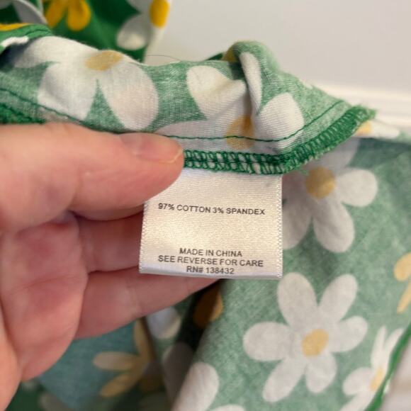 Modcloth Size Small Summer School Cool Green White Yellow Daisy Dress Retro - Picture 6 of 6